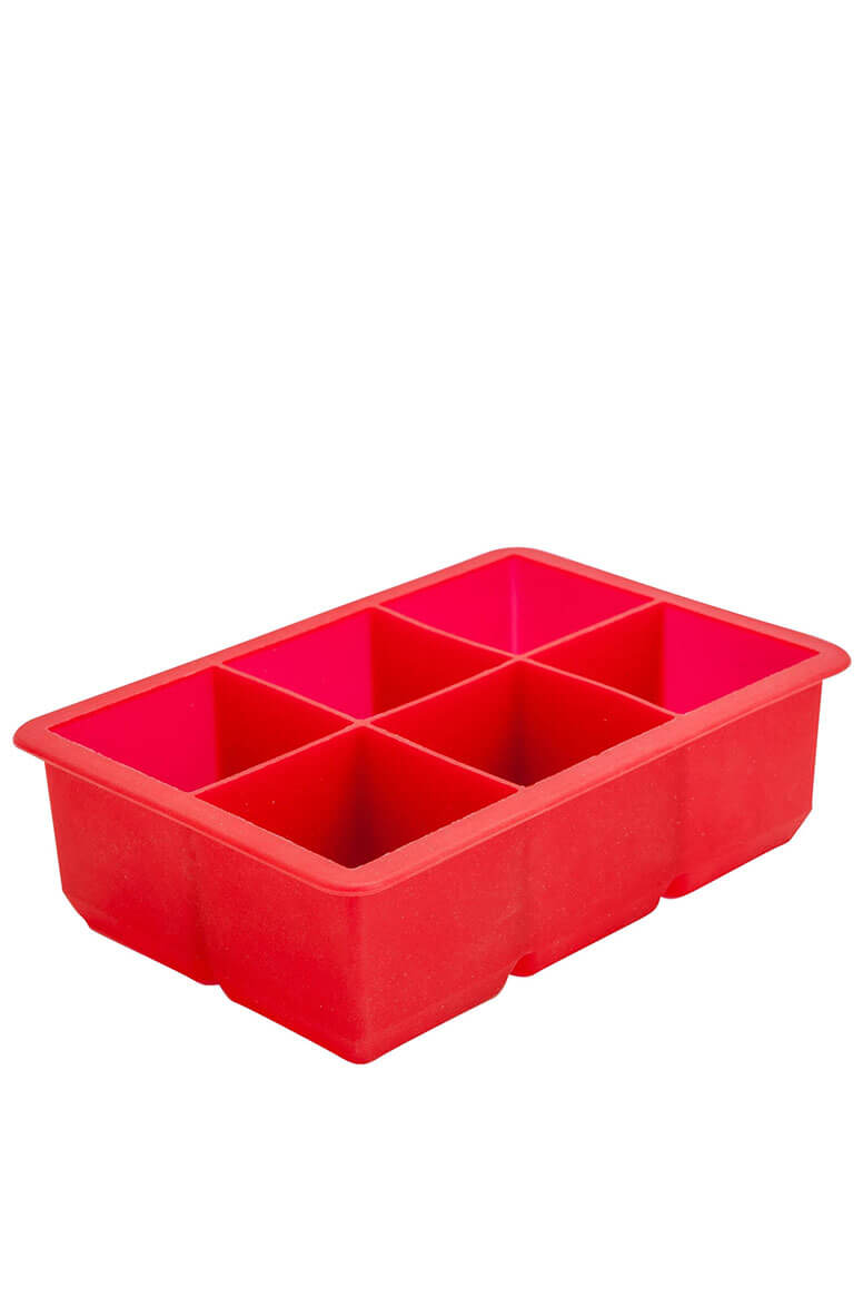 Ice Cube Mould Red Silicone- 6 Cavities (3350)